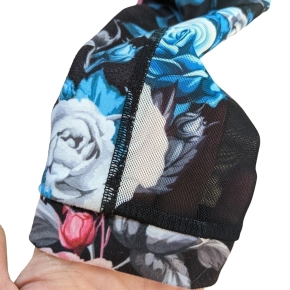 ZYIA Dark Floral Hummingbird Mesh Hi-Rise 7/8 Leggings - Picture 4 of 6